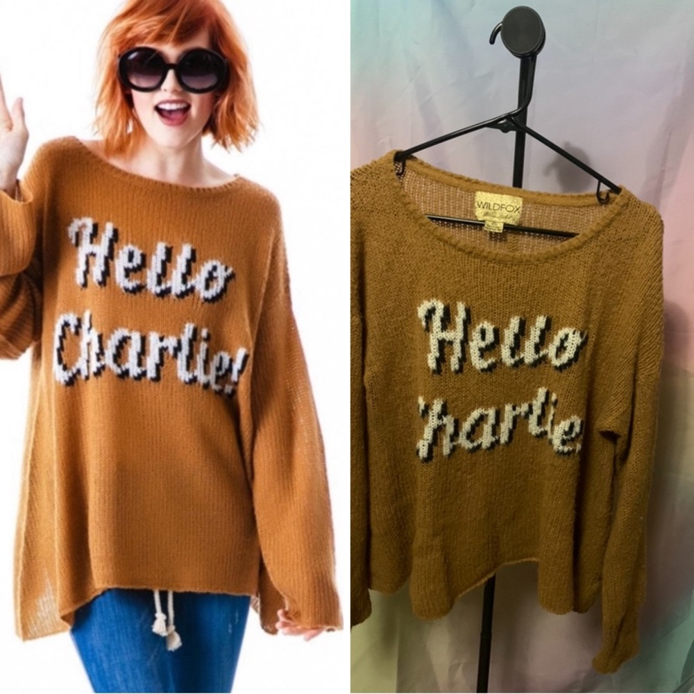 WILDFOX COUTURE Charlie! Ringo Sweater- RARE Brown
